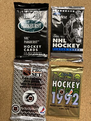4 packs Hockey cards 1991-1993 Score Pinnacle Pro Set OPeeChee Parkhurst Sealed