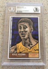 Kyle Kuzma Original Art Sketch Card Los Angeles Lakers Beckett BAS True 1/1