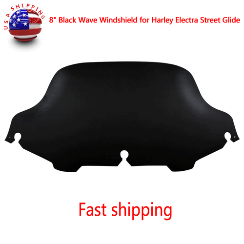 8" Wave Windshield Black Screen For Harley Touring Electra Street Glide 96-13 - Picture 3 of 10