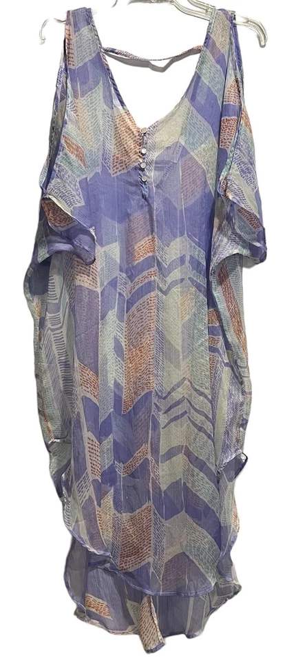 Exuberante cobertura de natación para mujer pequeña mediana púrpura Mumu transparente playa salón malla Foto 2 de 4