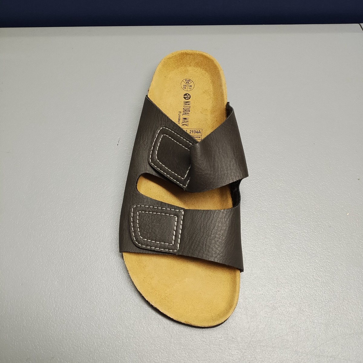 Natural Walk by Livergy Two Strap Sandals Mens Size 10 Black  display picture 1