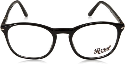 Persol 3007-V 95 Black Round Plastic Optic Eyeglasses Handmade Frame  52-19-145