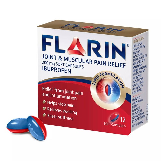 Flarin Joint & Muscular Pain Relief 12 X 200mg Ibuprofen Soft