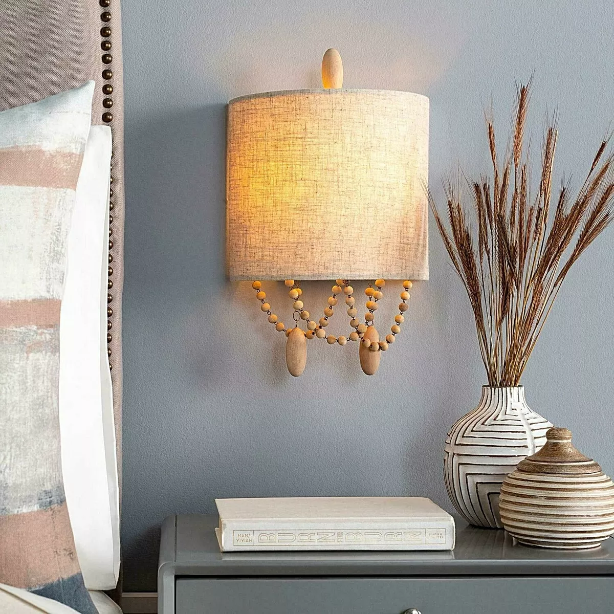 Boho beaded sales lamp