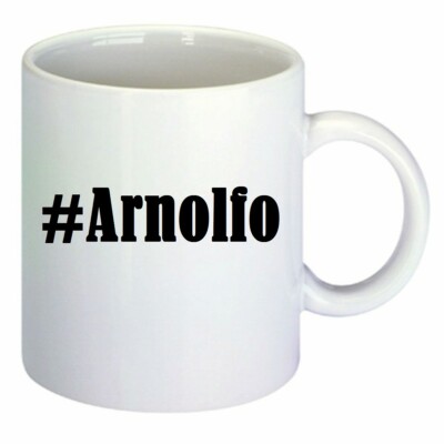 Kaffeetasse #Arnolfo Hashtag Raute Keramik Höhe 9,5cm in Weiß