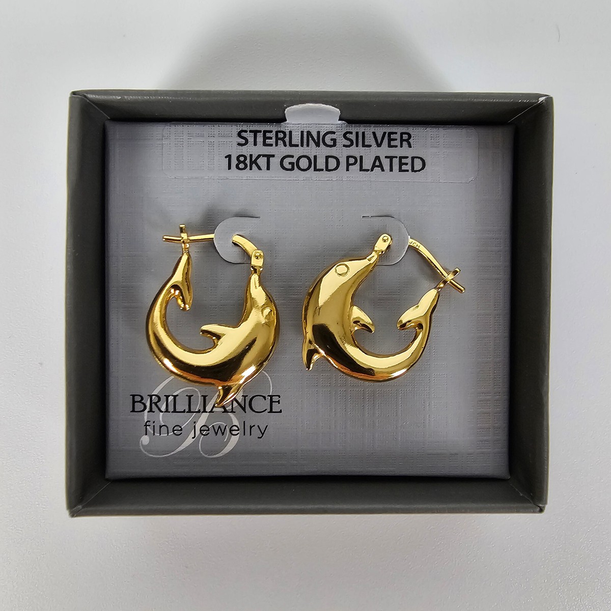 BRILLIANT STERLING SILVER EARRINGS S GOLD BRILLIANT STERLING SILVER EARRINGS S GOLD