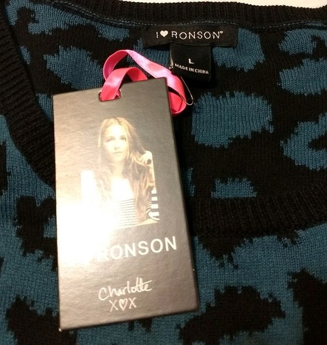 NWT Ladies I Love Ronson Teal Cheetah Print Sweater Dress Size L - Picture 4 of 4
