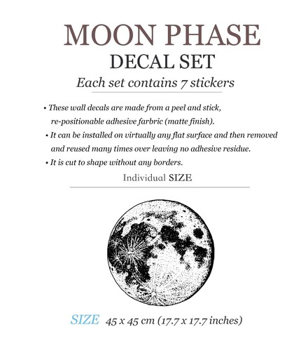 Moon Phases Wall Decal wall sticker Space stickers moon Remove Nursery wall deca - Bild 6 von 6
