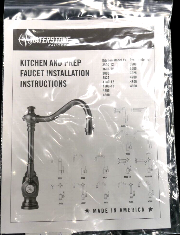 Genuine Waterstone Annapolis Prep Faucet 125/8" 4800SN solid brass