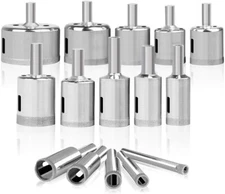 Hole Saw Set,15Pcs Diamond Hole Saw Drill Bit Set For Glass,Marble,Granite Stone