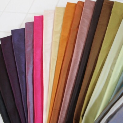 100% Reine Seide Dupion Uni Kleiderstoff Luxusmaterial 140 cm breit