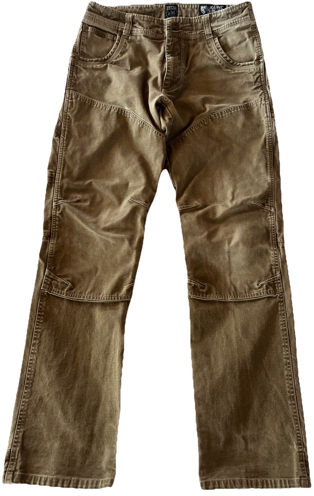 Kuhl Men's The Law Heavy Canvas Pants 32x33 Brown Workwear Outdoor Double Knee