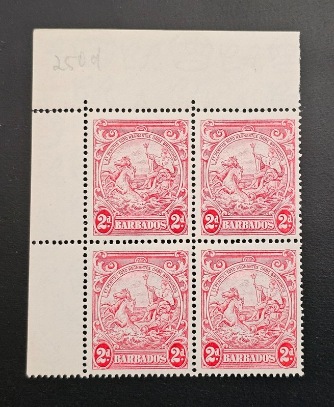BARBADOS  1938-47 KGVI SG 250d Carmine Two Pence 2d Mint Never Hinged MNH Nice