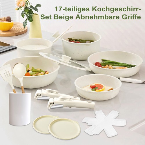 17-teiliges Topf- und Pfannenset Antihaftbeschichtet Kochgeschirr Küchen Kochset - Bild 11 von 12