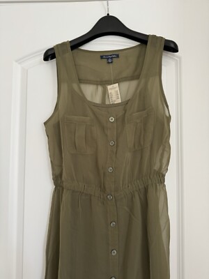 NWT American Eagle Outfitters Sleeveless Olive Green Maxi Dress Size S |  eBay