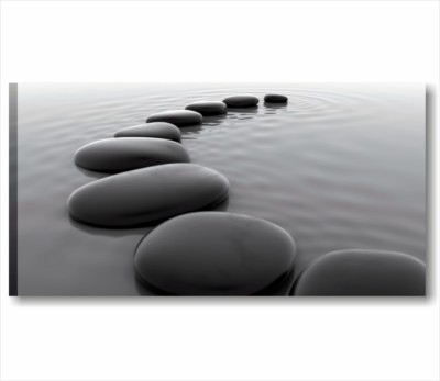 Black Stones MODERNES GEMÄLDE DRUCK LEINWAND SCHWARZE STEINE ABSTRAKT ZEN HAUS MÖBEL