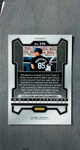 2024 Panini Prizm Pulsar Prizm #219 Colson Montgomery White Sox #d 329/499 - Picture 2 of 2