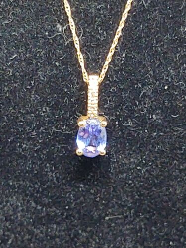 10k Rose gold 1 CT Amethyst and Diamond Accent Necklace - Purple 18" 10k chain - 第 3/6 張圖片