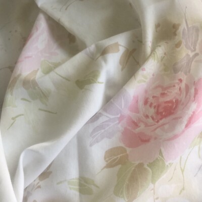 Vintage Springmaid Floral Fitted Sheet Cotton Blend No Iron Cottagecore Roses