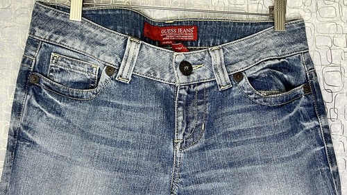 Guess Women's Daredevil Blue Jean 90's Designer Denim Skinny Flared Sz30 (34x33) - Picture 3 of 22