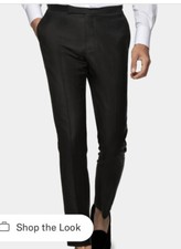 Black Brescia Tuxedo Trousers NWT Pure S110's Wool by Vitale Barberis Canonico