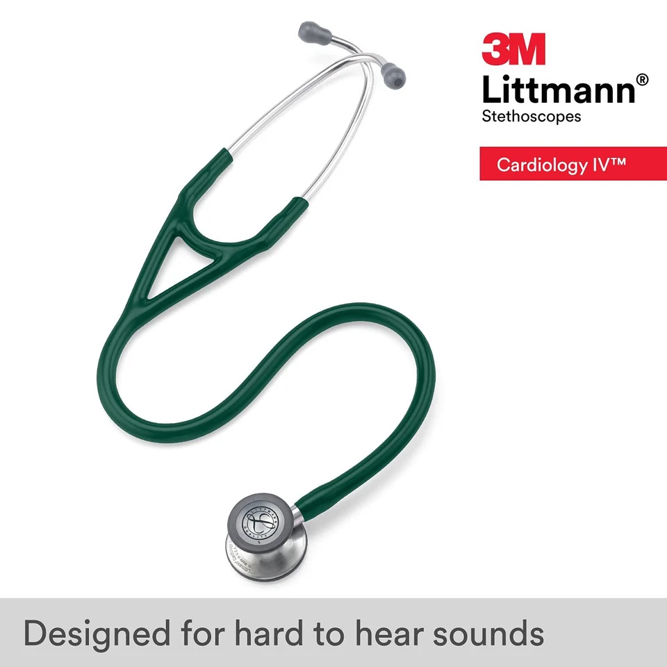 Estetoscopio verde cazador 3M Littmann Cardiology IvTM 27"; Foto 2 de 4