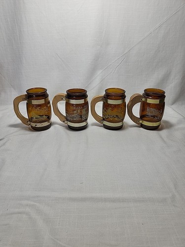 Vintage Spokane World Fair Expo 1974 Amber Glass Mugs - Set of 4 - Picture 6 of 12