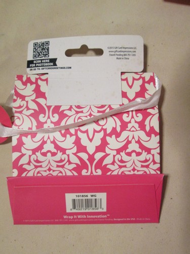 Lote de 4 Portatarjetas Bolsa de Regalo Envolvente Rosa Brillo Niña - Imagen 3 de 3