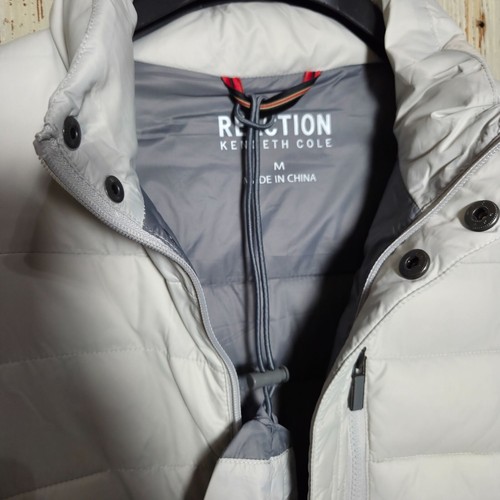 NWT Kenneth Cole Reaction Packable Quilted Ultra Lightweight Jacket Light Gray M - Picture 8 of 12