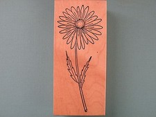 Long Stemmed Singe Daisy Flower - Large EAST COAST ART Rubber Stamp