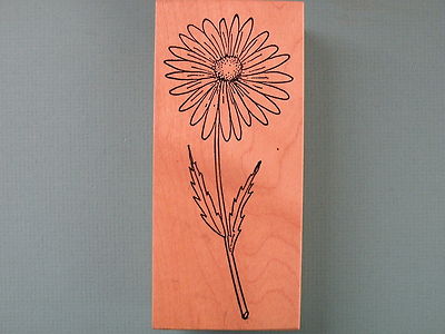 Long Stemmed Singe Daisy Flower - Large EAST COAST ART Rubber Stamp