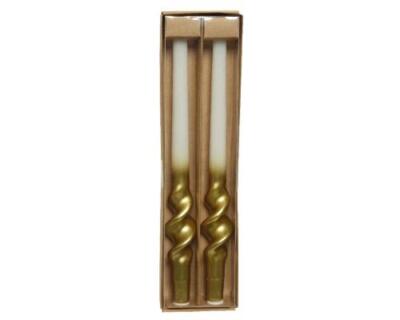 OFF    BOX 2 CANDELE ORO/BIANCO CM 31