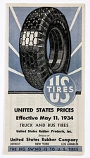 1934 United States Rubber Company Truck Tires Vintage Price Guide Pamphlet 