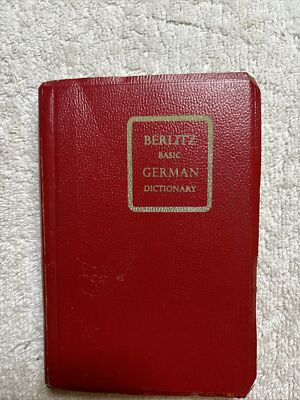 1957 Berlitz Basic German Dictionary Pocket Size Red Grosset  & Dunlap