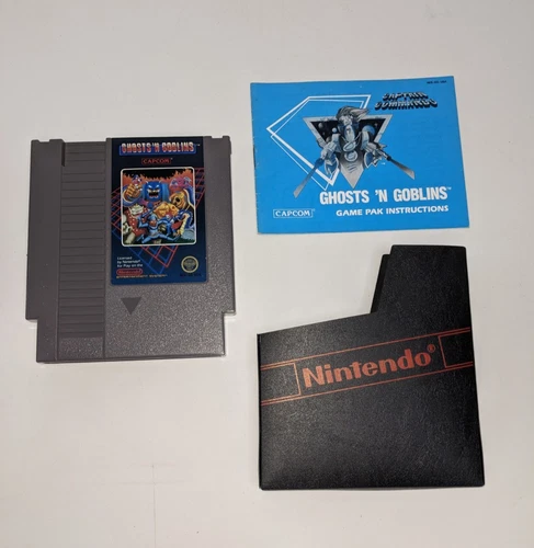 Ghosts 'n Goblins (Nintendo Entertainment System, 1986) NES Manual And Case