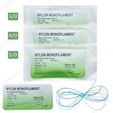 Dental Surgical Sutures Nylon Monofilament 3 4-0 5-0 Reverse Cut Suture Sterile
