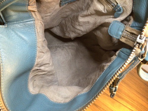 PRADA Blue Vitello Daino One Shoulder Tote Bag Large Hobo - Picture 13 of 16