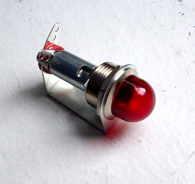 Vintage solid RED  Beehive lens dash gauge panel light Hot Rod 5/8''. DIALCO