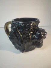 Black Poodle/Labradoodle Mugs By Tabitha Brown~Over Sized Stoneware Gold Handle
