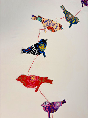 Handmade Paper Bird Garland 60 Inch Party Decoration