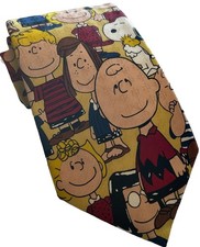 Peanuts Comic Strip Character Polyester Made In USA Tie 56.5”L X 4”W Novelty