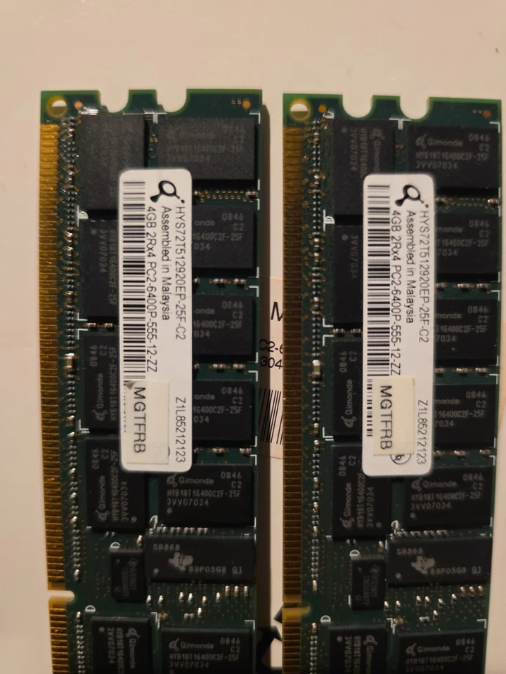 8GB (2Rx4) DDR2 667 PC2-5300P-555-12-J2 HYS72T256220HP-3S-B REGISTERED ECC - Image 4 of 4
