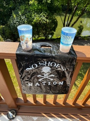 Two 16oz Kenny Chesney Live @ Sphere cups + No Shoes Nation 15'' x 19'' bag
