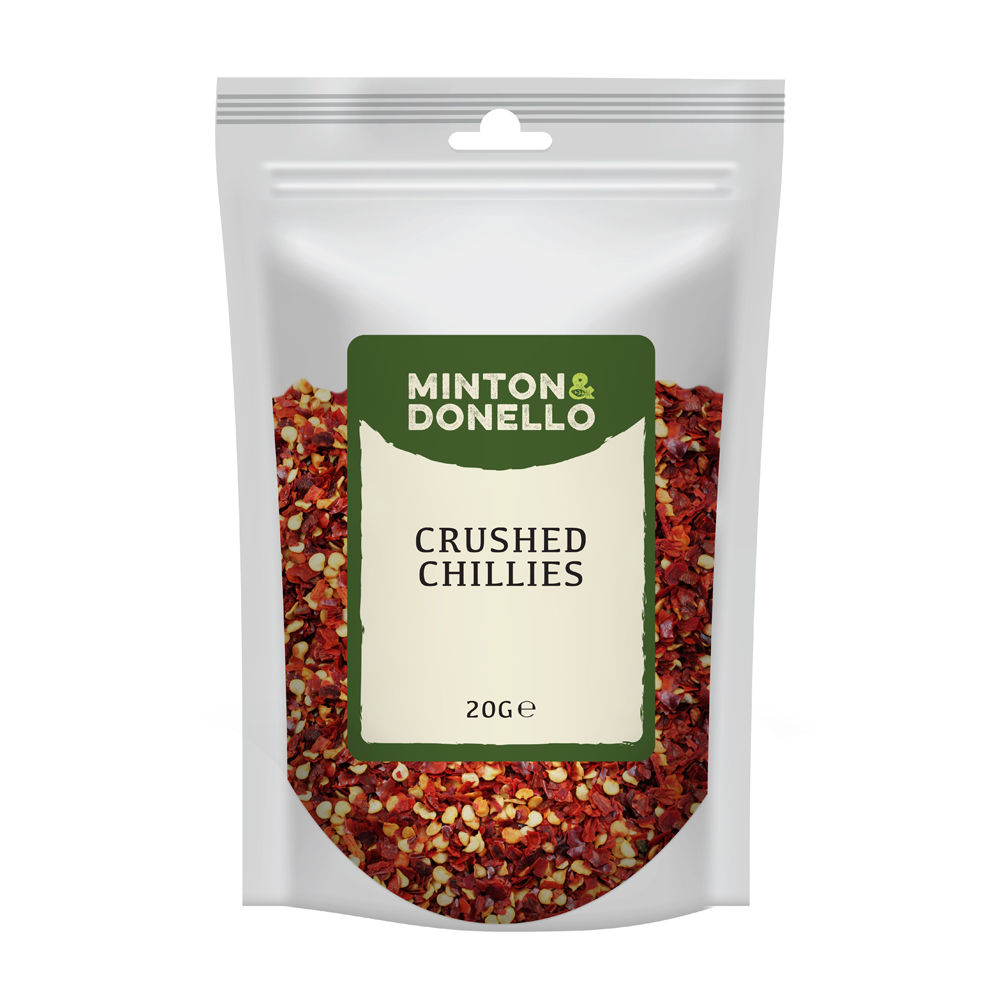 Minton & Donello Crushed Chillies 10x20g Chilli Flakes