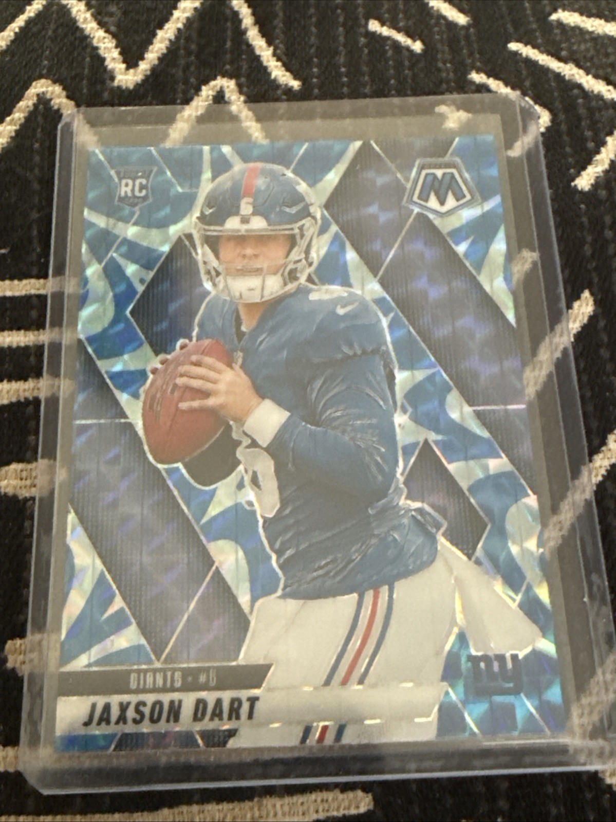 2025 Panini Mosaic Football Jaxson Dart #362 Blue Reactive Color Match RC Giants