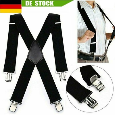 Hosenträger Starke 50mm Damen Herren Extra Breit Hosen X-Form mit 4 Clip Krallen