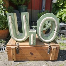 Vintage Leuchtreklame Lampe Werbung Buchstabe  Schild O Industrial Grün 