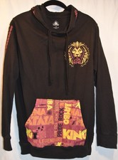 Disney Parks The Lion King Graphic Hoodie Sweatshirt Pullover Black Small