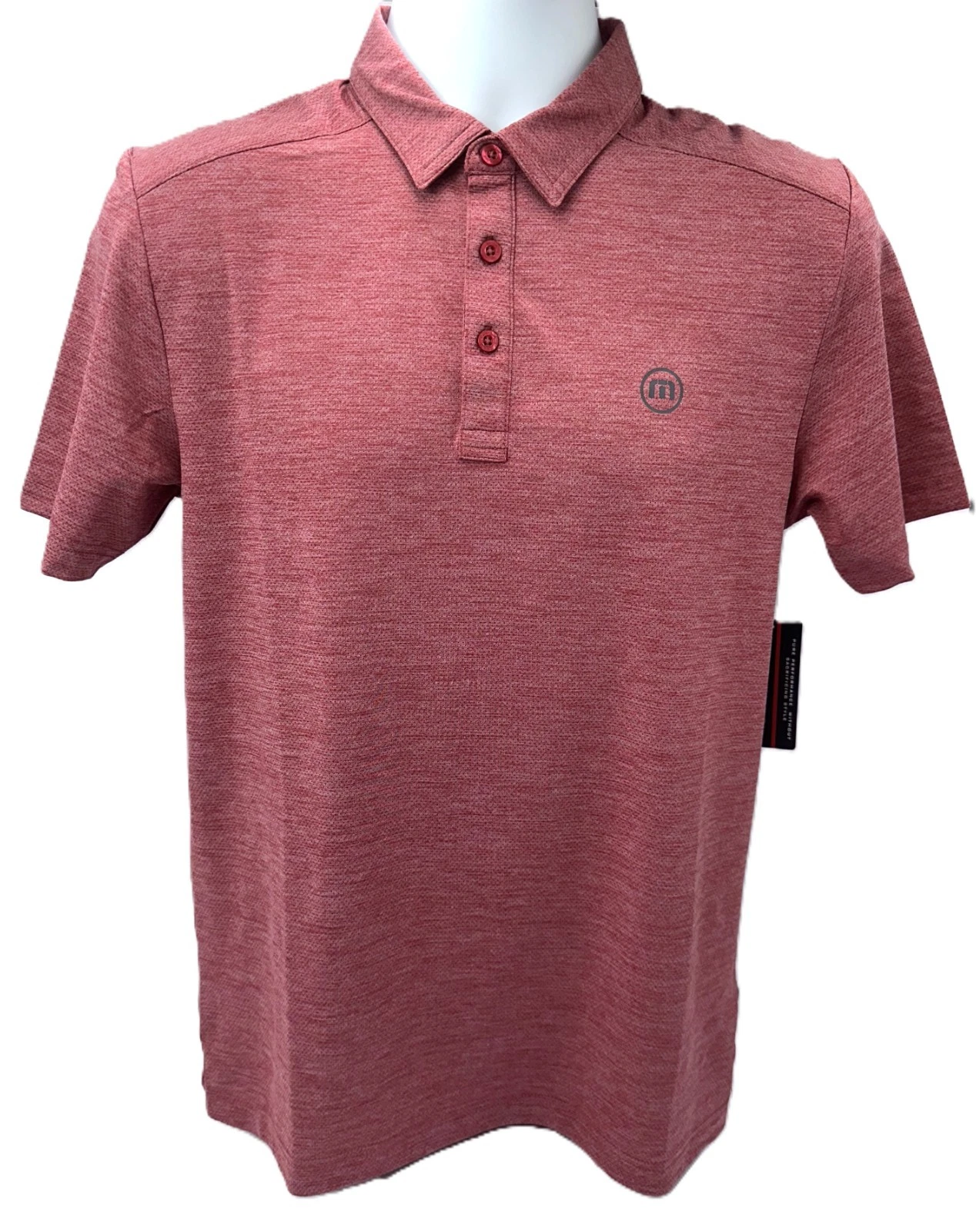 $100 Travis Mathew Men's Heating Up Polo - Heather Scooter - Small -New With Tag
