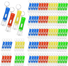 100 Pieces Mini Flashlight Keychain Bulk for Decor, Assorted Colors Torch Keyrin